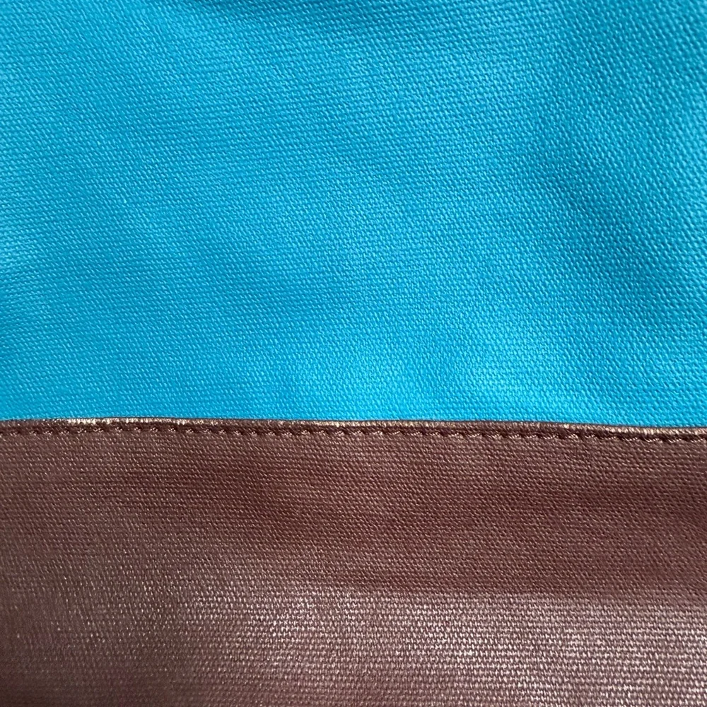 Tory Burch Teal, Brown & Tan Tote